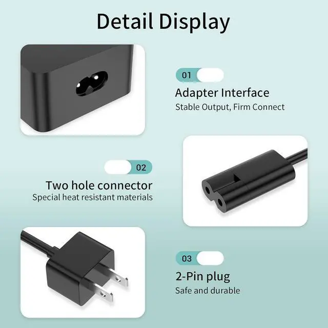 Alt view image 3 of 7 - 127W AC Adapter Compatible with Surface Book 3 2 1 Surface Pro X 8 7 6 5 4 3 Surface Laptop 4 3 2 1 GO Microsoft Surface 127W Power Supply with 7.5W USB Charging Port