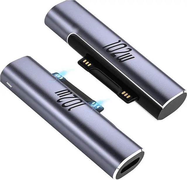 Main image of 2Pack Magnetic Charger for Surface - 102W USB-C Female to Magnetic Male Charging Adapter Type-C PD Power Charger Accessory for  Pro Surface-Book Surface-Go Surface-Laptop Surface-Duo 2