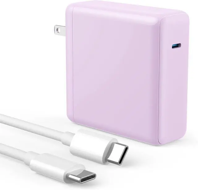 Main image of Mac Book Pro Charger - 120W USB C Charger Fast Charger Compact Laptop Charger Adapter Compatible with USB C Port MacBook Pro/Air iPad Pro  Galaxy and All USB-C Devices (Light Purple)