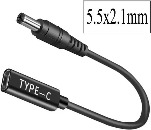 Alt view image 2 of 2 - 100W USB C to 5.5mm X 2.5mm DC Cable Laptop Charger 5.5x2.5mm 19V DC Adapter DC 5.5x2.5mm Adapter to USB C Adapter Made for  Laptop Series Router Printer RVs Solar Generator