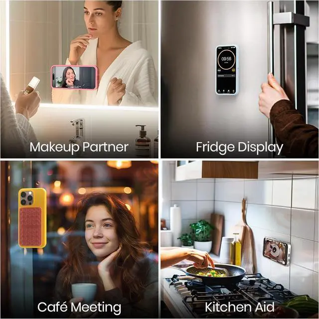 Alt view image 4 of 5 - Klearlook Silicone Double-Sided Suction Cup Phone Case Detachable Mount Sticky Phone Grip with Higher Suction Power for iPhone Hands-Free Phone Accessories Holder for Selfies and Videos Light Pink