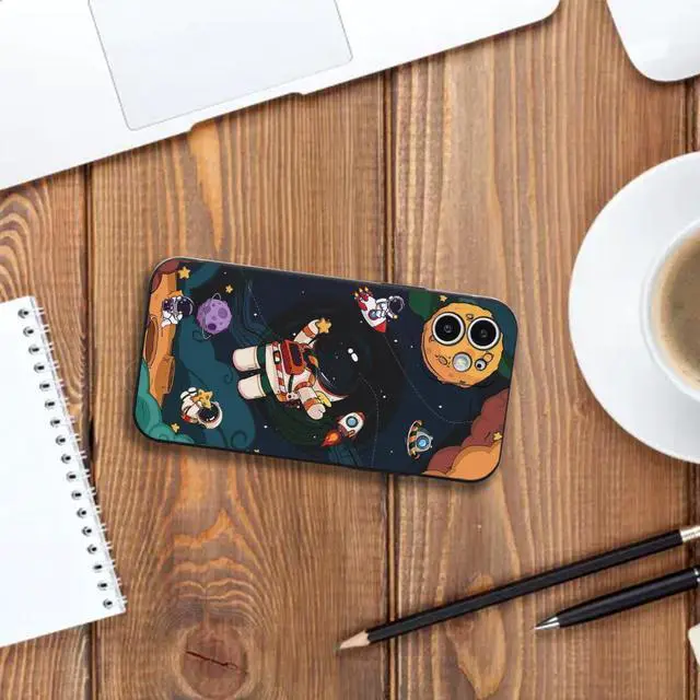 Alt view image 7 of 7 - Astronaut Phone Case for iPhone 17 Case for Boys Girls Cute Cartoon Rocket Design Aesthetic Shockproof Designer Cool Compatible with iPhone 17