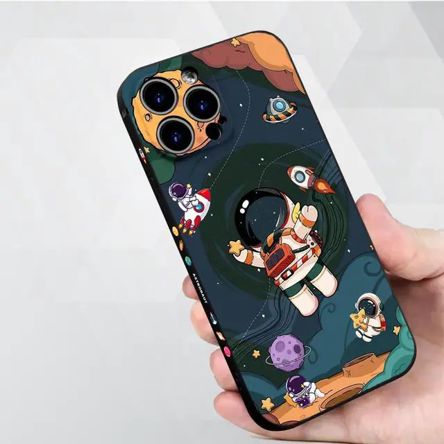 Alt view image 6 of 7 - Astronaut Phone Case for iPhone 17 Case for Boys Girls Cute Cartoon Rocket Design Aesthetic Shockproof Designer Cool Compatible with iPhone 17