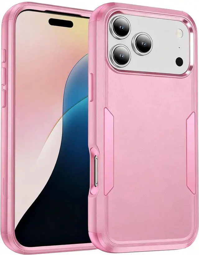 Main image of for iPhone 17 Pro Max Case Three Layers Heavy Duty Shockproof Dropproof Protective Phone Bumper Case with Full Body Rubber Armor for  6.9 inch 2025 Pink