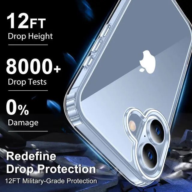 Alt view image 3 of 6 - for iPhone 17 Case Clear [Anti-Yellowing] [Non-Slip] Shockproof Bumper Phone Cover Slim Thin Cute Case for iPhone 17 6.3 inch-Clear