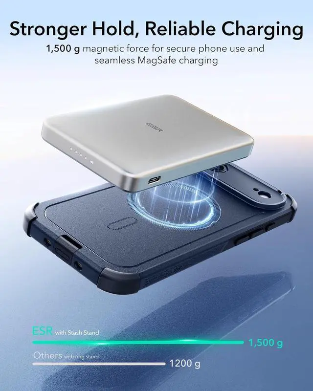 Alt view image 6 of 7 - for iPhone Air Case 7X Military-Grade Drop Protection Shock-Absorbing Rugged iPhone 17 Air Cover with Camera Control Button MagSafe Accessories Compatible Cyber Series Navy Blue