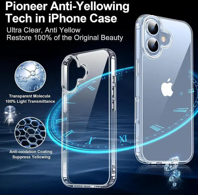 Alt view image 4 of 6 - for iPhone 17 Case Clear [Anti-Yellowing] [Non-Slip] Shockproof Bumper Phone Cover Slim Thin Cute Case for iPhone 17 6.3 inch-Clear