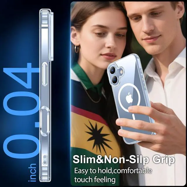 Alt view image 5 of 6 - for iPhone 17 Case Clear [Anti-Yellowing] [Non-Slip] Shockproof Bumper Phone Cover Slim Thin Cute Case for iPhone 17 6.3 inch-Clear