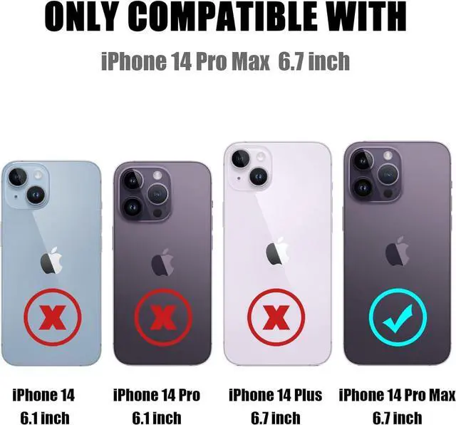 Alt view image 7 of 7 - for iPhone 14 Pro Max Case with Card Holder Heavy Duty Protective Dual Layer Shockproof Hidden Card Slot Slim Wallet Cover for iPhone 14 Pro Max for Women&Men(Black)