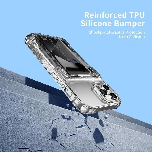 Alt view image 5 of 7 - for iPhone 15 Pro Max Case Wallet Clear Protective Phone Case with Credit Card Holder Heavy Duty Protection Shockproof Anti-Scratch Anti-Yellow Cover for iPhone 15 Pro Max 6.7 inch Transparent