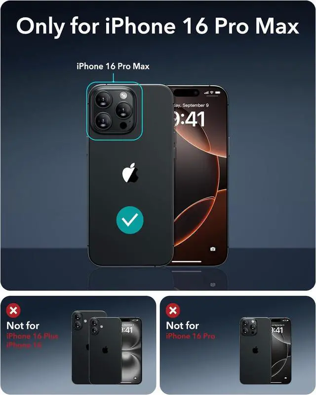 Alt view image 2 of 7 - for iPhone 16 Pro Max Case Compatible with MagSafe Shockproof Military-Grade Protection Magnetic Phone Case for iPhone 16 Pro Max Classic Hybrid Case (HaloLock) Clear