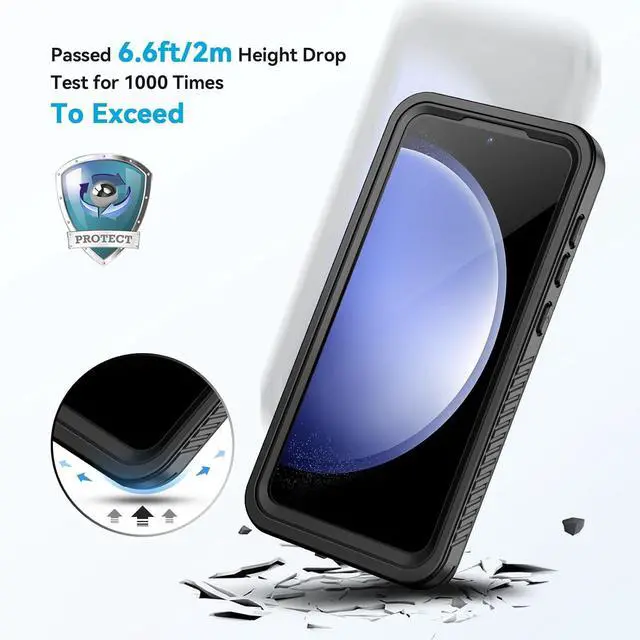 Alt view image 2 of 7 - for  Galaxy S23 FE Case IP68 Waterproof Dustproof with Built-in Screen Protector Heavy Duty Full Body Protective Phone Case for Galaxy S23 FE 5G Black