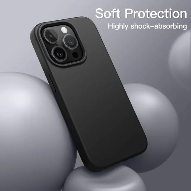 Alt view image 4 of 6 - Silicone Case for iPhone 15 Pro 6.1-Inch Silky-Soft Touch Full-Body Protective Phone Case Shockproof Cover (Black)
