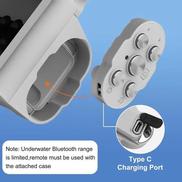 Alt view image 6 of 7 - Universal Waterproof Phone Case (Fits up to 6.9 Phones) - 50ft/15m Underwater Protection for Snorkeling Diving with Bluetooth Remote for Photos & Videos (Gray 3th Generation Phone Case)