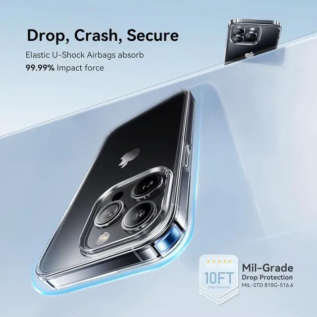 Alt view image 3 of 7 - for iPhone 15 Pro Max Case Crystal Clear [Never Yellow Technology] [Military-Grade Protection] Transparent Slim Cover Women Men for iPhone 15 Pro Max Phone Case 6.7 inch Clear