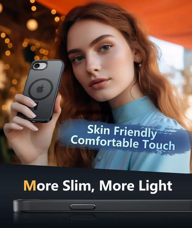 Alt view image 7 of 7 - for iPhone 16e Phone Case: iPhone 16E 2025 Magnetic Matte Military Grade Drop Protection Phone Cover | Slim Anti-Slip Durable Shockproof Cases