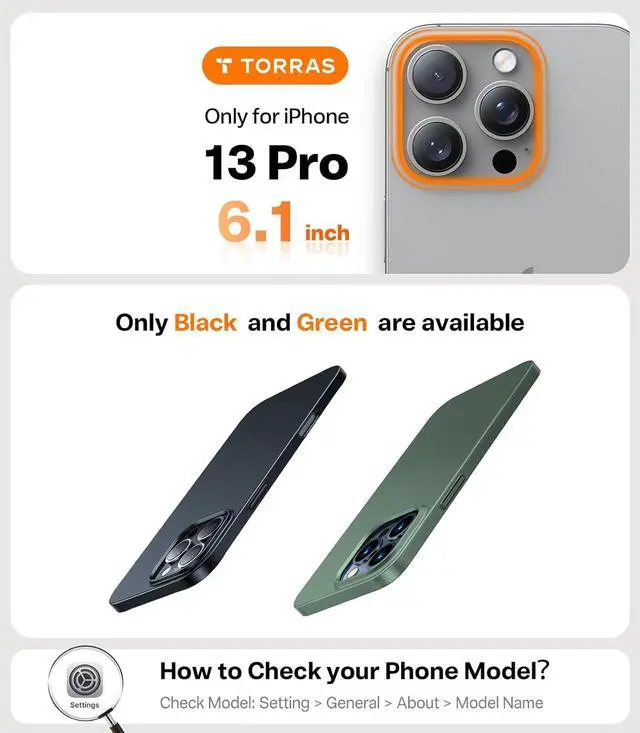 Alt view image 2 of 7 - Slim Fit for iPhone 13 Pro Case 6.1 Inch Never Yellowing Hard PC Ultra Thin Phone Case Super Lightweight Matte Protective Space Black