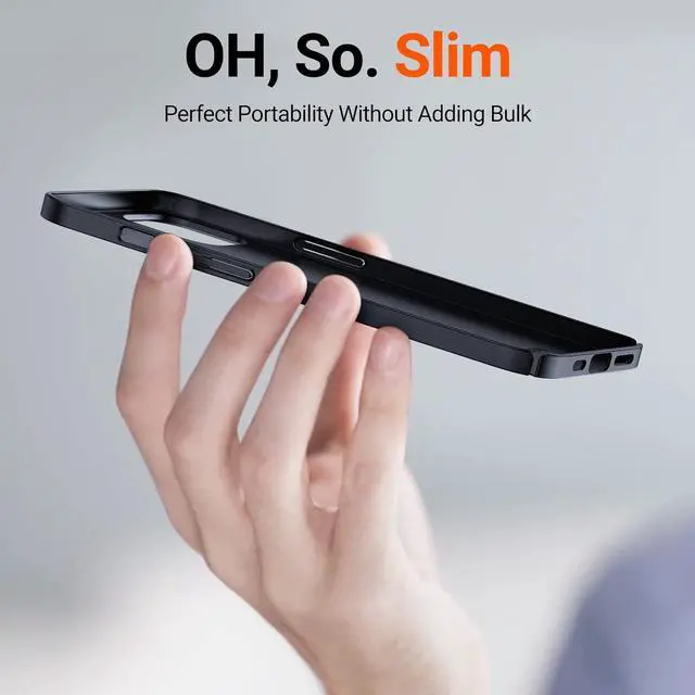 Alt view image 3 of 7 - Slim Fit for iPhone 13 Pro Case 6.1 Inch Never Yellowing Hard PC Ultra Thin Phone Case Super Lightweight Matte Protective Space Black