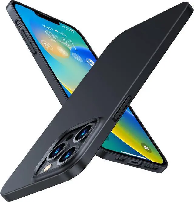 Main image of Slim Fit for iPhone 13 Pro Case 6.1 Inch Never Yellowing Hard PC Ultra Thin Phone Case Super Lightweight Matte Protective Space Black