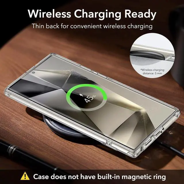 Alt view image 6 of 7 - for  Galaxy S24 Ultra Phone Case 3 Stand Modes Kickstand for S24 Ultra Cover Military-Grade Drop Protection Slim Fit Boost Series Case Clear