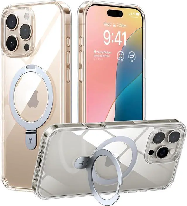 Main image of for iPhone 16 Pro Max Case Clear with Stand [Fit for MagSafe][Shockproof Military Grade Protection] Slim Magnetic Phone Case for iPhone 16 Pro Max 6.9 2024
