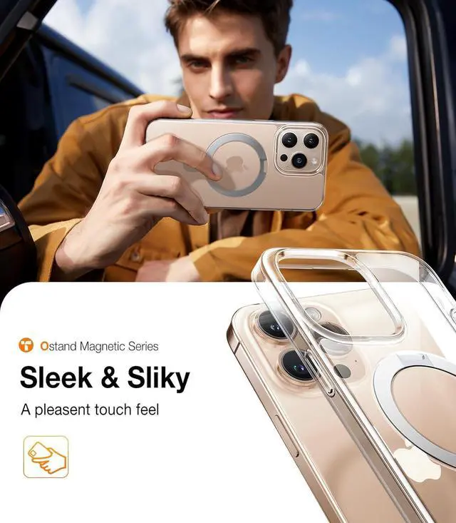 Alt view image 6 of 7 - for iPhone 16 Pro Max Case Clear with Stand [Fit for MagSafe][Shockproof Military Grade Protection] Slim Magnetic Phone Case for iPhone 16 Pro Max 6.9 2024