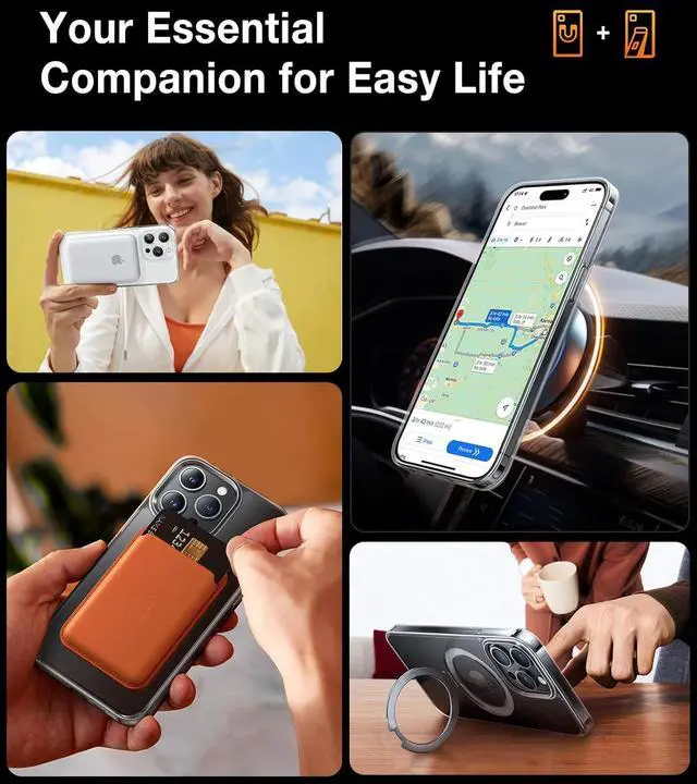 Alt view image 7 of 7 - for iPhone 16 Pro Max Case Clear with Stand [Fit for MagSafe][Shockproof Military Grade Protection] Slim Magnetic Phone Case for iPhone 16 Pro Max 6.9 2024