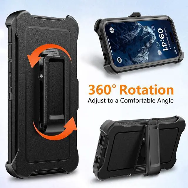 Alt view image 7 of 7 - Magnetic Case with Belt Clip Holster Heavy Duty Protective Phone Case Shockproof Magnetic Phone Cover for iPhone 13/14/15 6.1 Dark Black