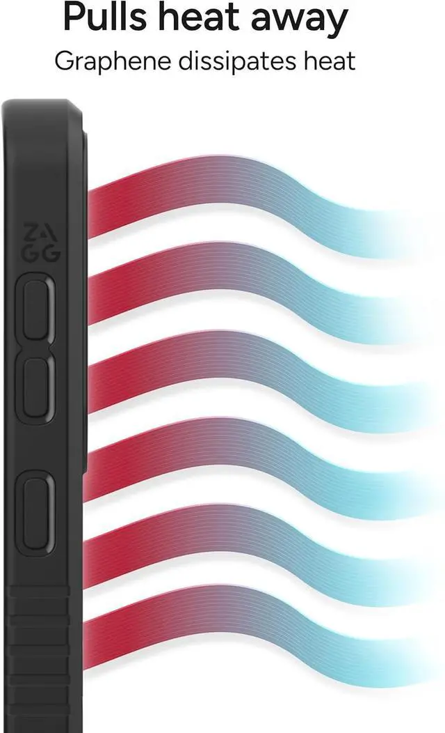 Alt view image 6 of 6 - Denali  Galaxy S25+ Case with Kickstand - 16ft Drop Protection Graphene-Infused Wireless Charging Compatible Rugged Dual-Layer Design Black