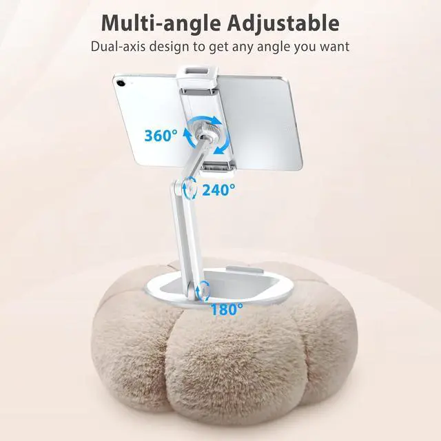 Alt view image 3 of 7 - Pumpkin Tablet Pillow Stand Holder for Kindle iPad Adjustable Phone Pillow Stand for Lap Bed with Detachable Snack Bowl Compatible with 4.7-13 Tablet iPad iPhone  Tabs Kindle