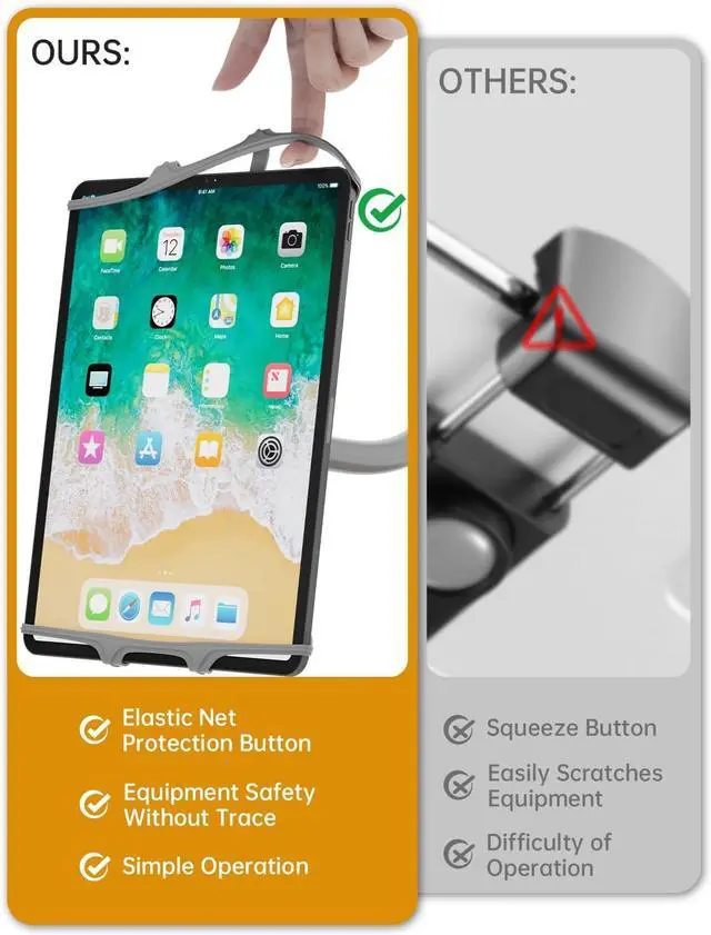 Alt view image 3 of 7 - Gooseneck Tablet Holder for Bed Adjustable Flexible Ipad Holder Stand Kindle Stand for Reading in Bed Compatible with Fire HD Ipad Galaxy Tabs Kindle Switch Tablet or Other 7-12.9 Devices