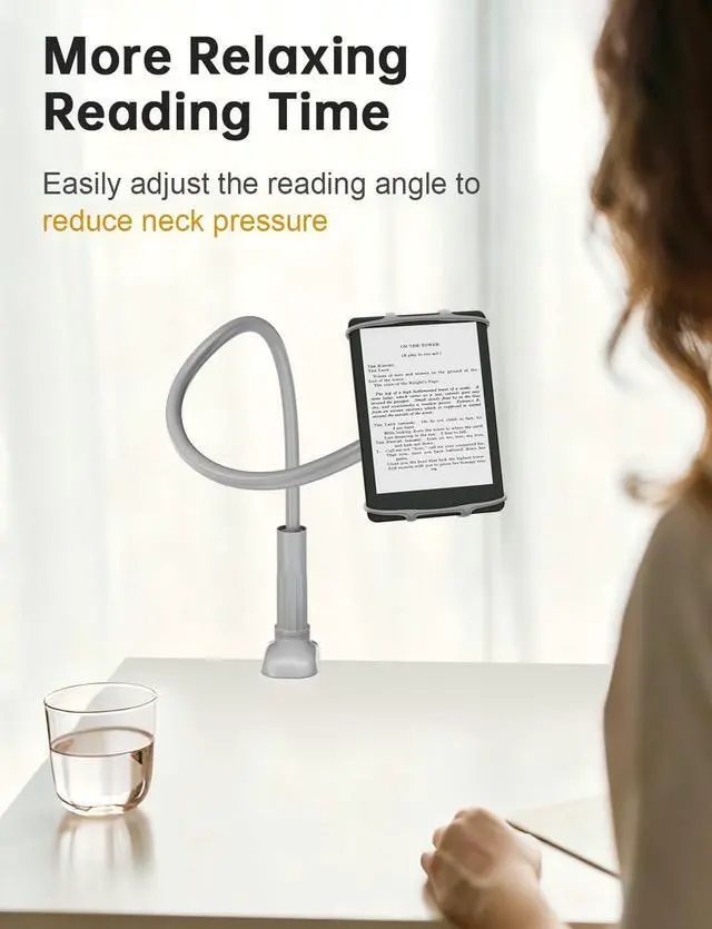 Alt view image 7 of 7 - Gooseneck Tablet Holder for Bed Adjustable Flexible Ipad Holder Stand Kindle Stand for Reading in Bed Compatible with Fire HD Ipad Galaxy Tabs Kindle Switch Tablet or Other 7-12.9 Devices