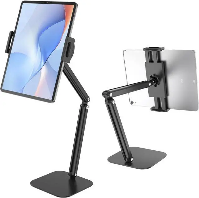 Main image of Tablet Stand for iPad Aluminum Multi-Angle Adjustable Tablet Holder Heavy-Duty Metal Base for Desk Compatible with 5.1-13 iPad Pro Surface Kindle Tablets Portable Monitors and More