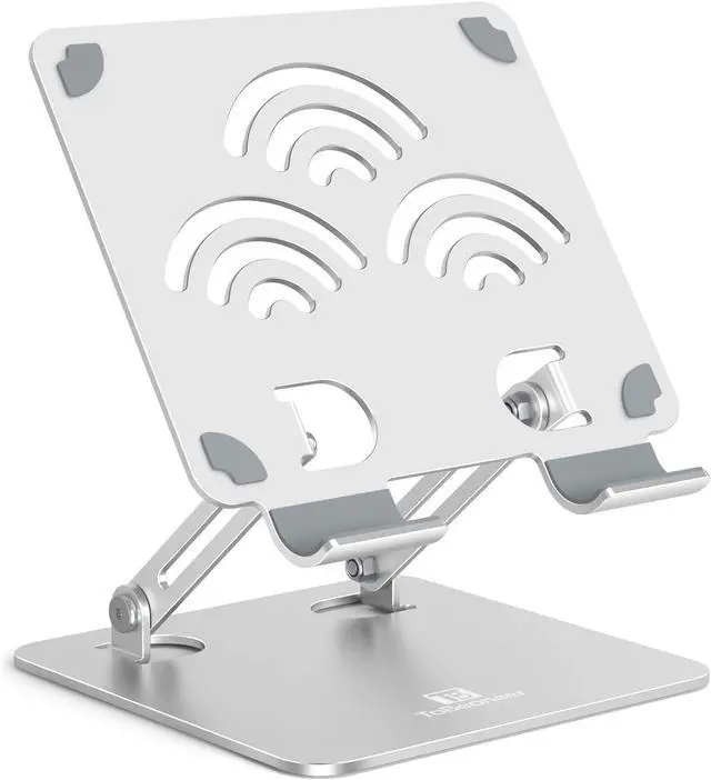 Main image of Tablet Stand Adjustable Tablet Holder for Desk Premium Aluminum Portable Holder for iPads Kindle Switch and Smartphones Fits 4-12 Devices Silver Pro Size