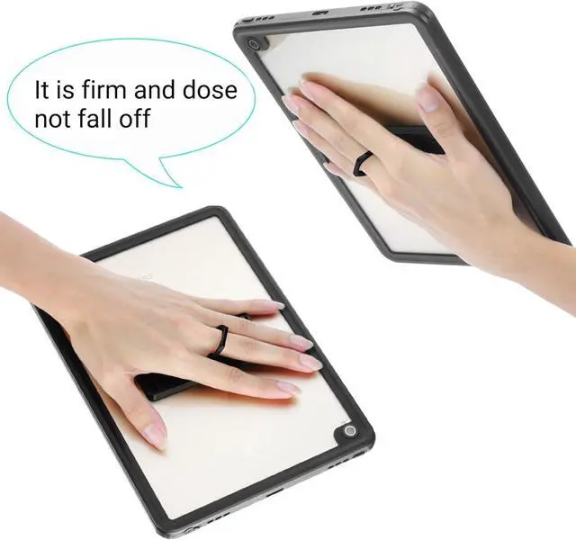 Alt view image 4 of 7 - Universal Tablet Stand - Adjustable Universal Tablet Hand Strap Holder 360 Degrees Handle Grip with Adhesive Patch for Tablets 7-11 (iPad Galaxy Tab Dragon Touch & More) Black-2PC