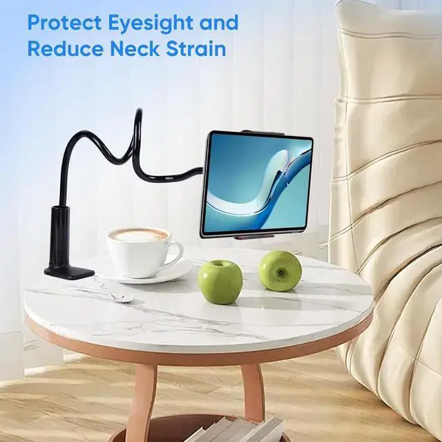 Alt view image 4 of 6 - Lazy Bracket Gooseneck Tablet Holder for Bed 360 Flexible Long Arm Adjustable Tablets Stand Clamp for Desk Phone Mount Compatible with iPad 4 - 8 Tablet Gooseneck Holder Cell Phone Stand