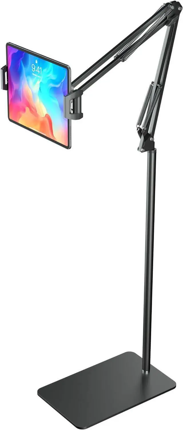 Main image of Tablet Floor Stand & Kindle Holder Overhead Bed Reading Stand with 360° Rotatable Clamp and Height Adjustable Flexible Long Arm Compatible with Kindle iPad mini/Air/Pro and 4.7-14 Inch Devices