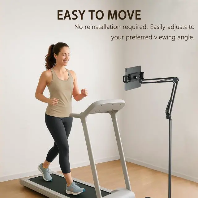 Alt view image 6 of 7 - Tablet Floor Stand & Kindle Holder Overhead Bed Reading Stand with 360° Rotatable Clamp and Height Adjustable Flexible Long Arm Compatible with Kindle iPad mini/Air/Pro and 4.7-14 Inch Devices