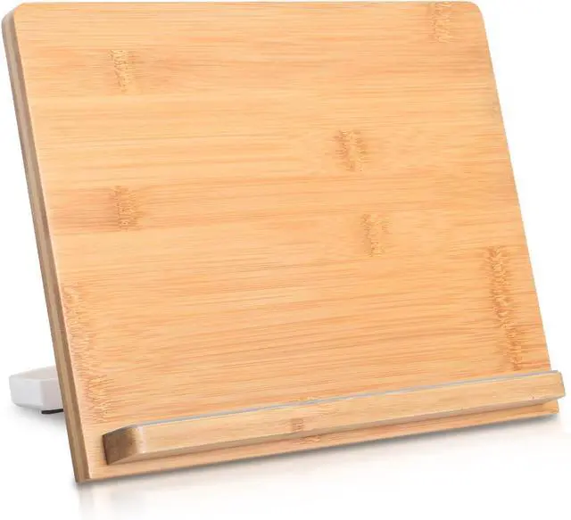 Main image of Universal Tablet Stand 11 x 8.2 inch Compatible with 4.7-12.9 inch Tablets and Phones Bamboo Wooden