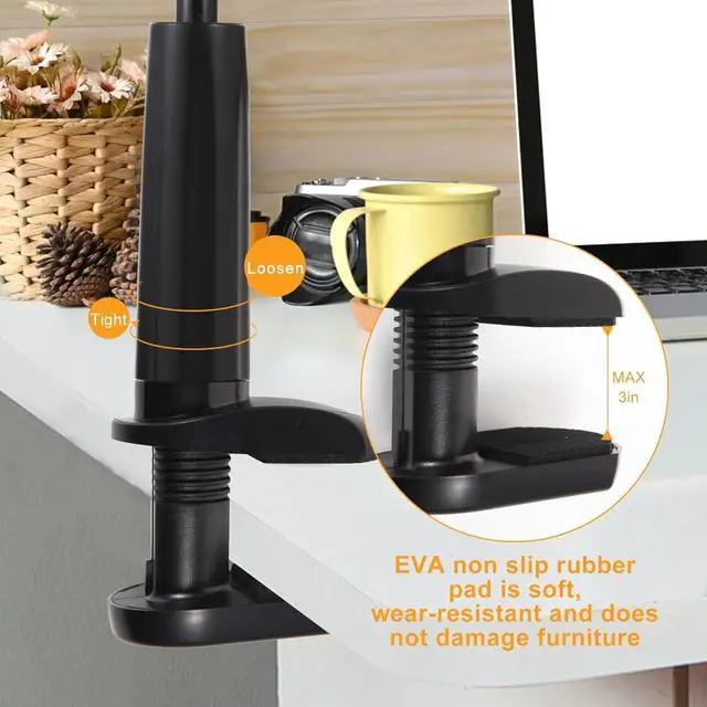 Alt view image 3 of 7 - Gooseneck Tablet Holder for Bed 4-10.5 Devices iPad Holder Stand Desk Mount Clip 30 inch Flexible Arm Clamp for iPad Mini Air Galaxy Tabs Nintendo Switch Kindle Fire Cell Phone White