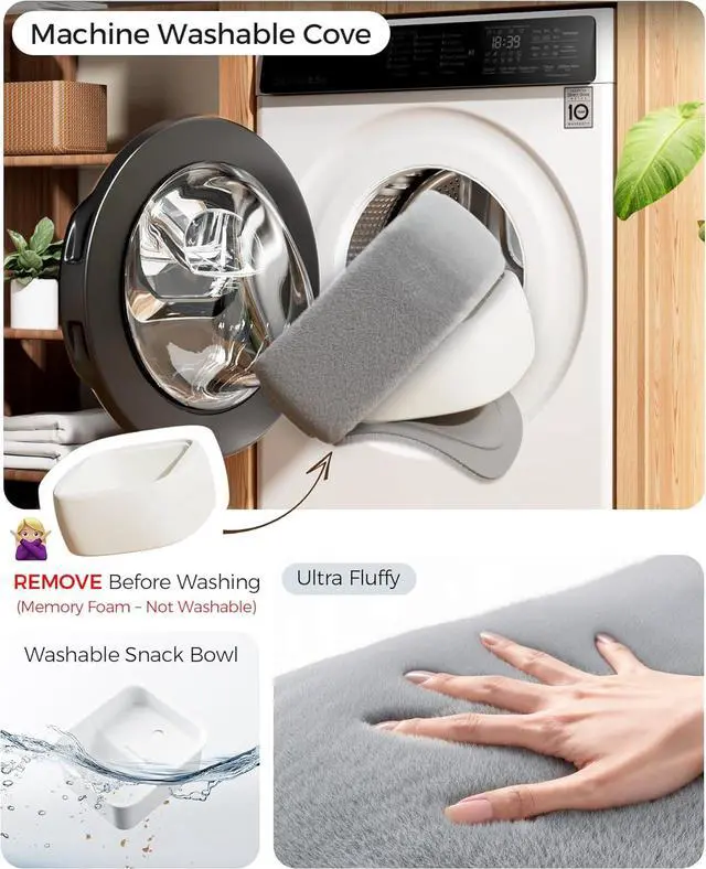 Alt view image 5 of 7 - Ultra Fluffy Kindle Pillow Stand for Reading Lap Tablet Pillow Stand with Snack Bowl & Flodable Arm Compatible with iPad Phone and 4.7-14.6 Tablet for Book Reading in Bed