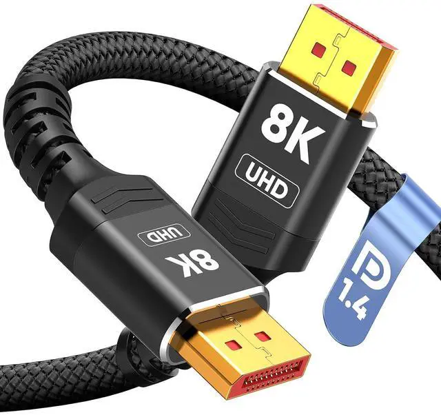 Main image of Capshi 8K 4K DisplayPort Cable 1.4, VESA Certified DP Cord 15ft | 8K@60Hz, 4K@144Hz, 2K@240Hz, 32.4Gbps High Speed, for Gaming Monitor & Graphic & PC, HDCP 2.2/FreeSync/G-Sync, Braided, Black