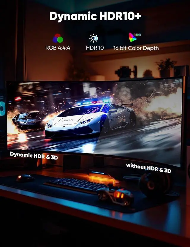 Alt view image 7 of 7 - Capshi 8K 4K DisplayPort Cable 1.4, VESA Certified DP Cord 15ft | 8K@60Hz, 4K@144Hz, 2K@240Hz, 32.4Gbps High Speed, for Gaming Monitor & Graphic & PC, HDCP 2.2/FreeSync/G-Sync, Braided, Black