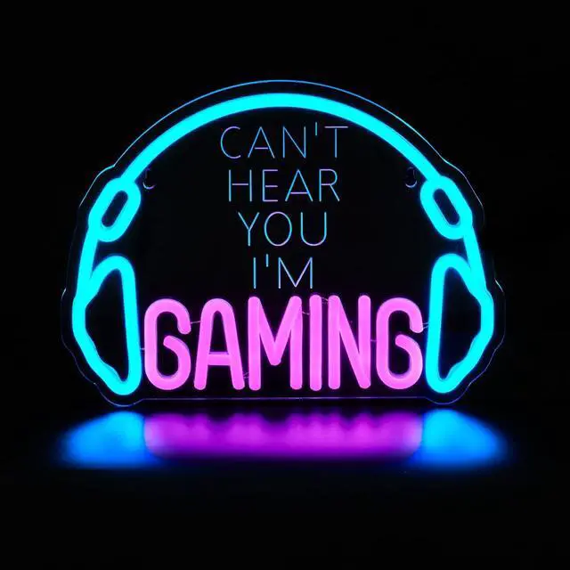 Alt view image 6 of 7 - AYDCNQ Gaming Led Neon Sign Light for Wall Decor,Headphone Can't Hear You I'm Gaming Neon Sign,Video Game Zone Neon Light for Boys Men Teen Gamers