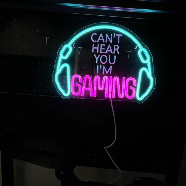 Alt view image 3 of 7 - AYDCNQ Gaming Led Neon Sign Light for Wall Decor,Headphone Can't Hear You I'm Gaming Neon Sign,Video Game Zone Neon Light for Boys Men Teen Gamers