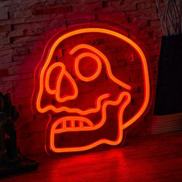 Alt view image 2 of 5 - AYDCNQ 1PC Backboard Led Neon Light Halloween Skull Powered By USB
