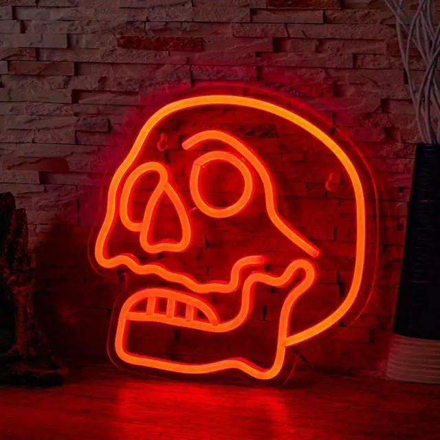 Alt view image 3 of 5 - AYDCNQ 1PC Backboard Led Neon Light Halloween Skull Powered By USB