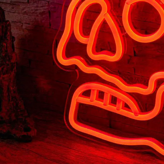 Alt view image 5 of 5 - AYDCNQ 1PC Backboard Led Neon Light Halloween Skull Powered By USB