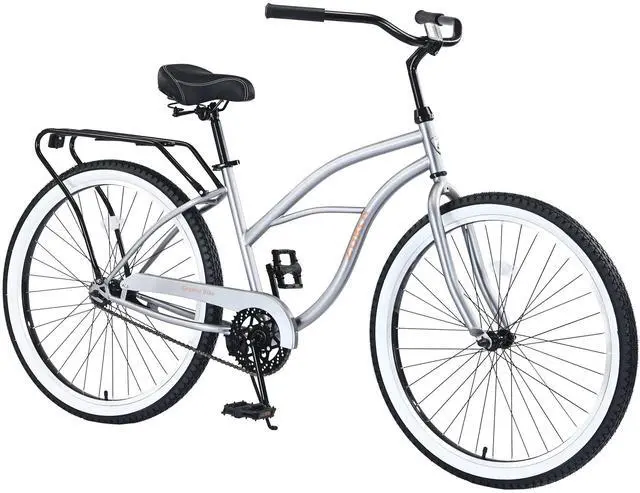 Main image of Single Speed Bicycles 26"Inch,Steel Frame, Wide Wheels for Stability, Rear Coaster Brakes,Multiple Colors Men's Beach Cruiser Bike