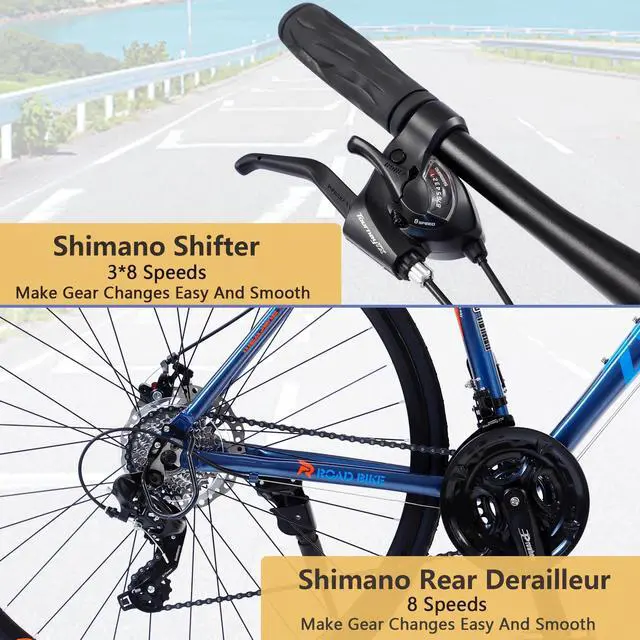 Alt view image 4 of 6 - ZUKKA 24 Speed Hybrid bike Disc Brake 700C Road Bike For men women's City Bicycle